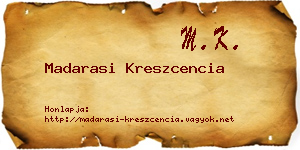 Madarasi Kreszcencia névjegykártya